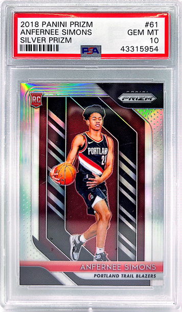 2018 Panini Prizm  Anfernee Simons #61  PSA 10