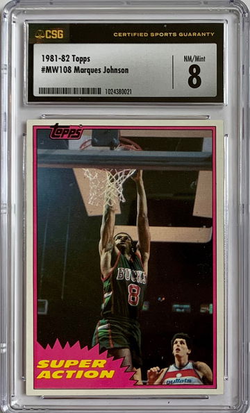 1981 - 82 Topps Basketball #108 - Mid West - Marques Johnson - Graded CSG 8 NM.