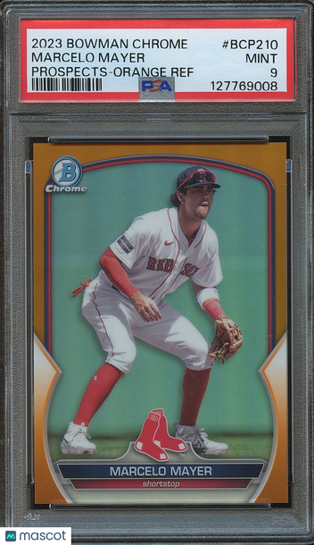 2023 Bowman Chrome Marcelo Mayer #BCP210 Orange Refractor Rookie PSA 9
