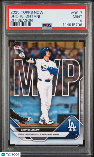 2025 Topps Now Offseason Shohei Ohtani PSA 9 Baseball Trading Card OS-7
