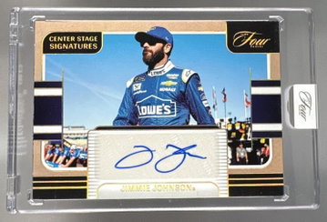 2025 Panini Turn Four NASCAR Jimmie Johnson Center Stage Signatures Holo Gold Auto /5