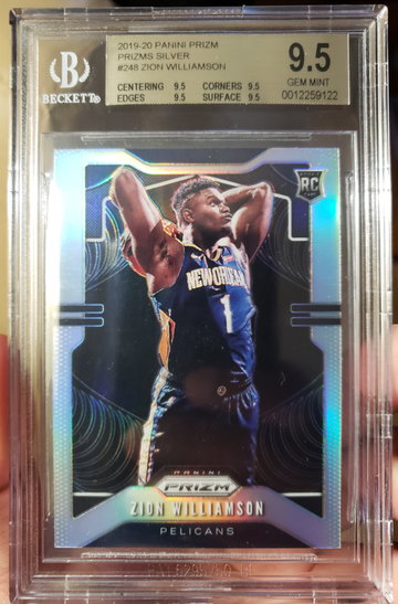 2019-20 Prizm Zion Williamson Silver BGS 9.5 True Gem