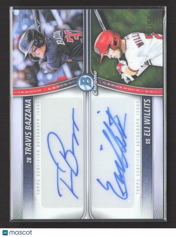 2025 Topps Bowman Draft Chrome Travis Bazzana Eli Willits #PDA-BW Refractor /99