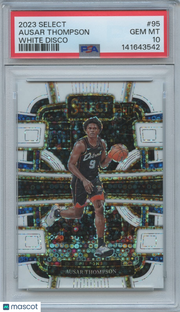 2023-24 Panini Select Ausar Thompson #95 White Disco Prizm Parallel/Variety Rookie Base Set PSA 10