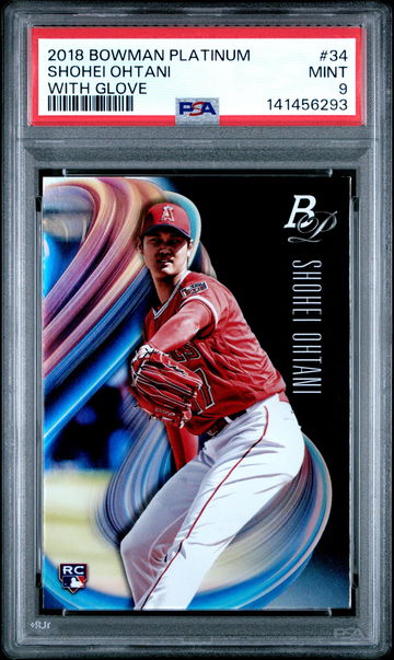 2018 Bowman Platinum With Glove Shohei Ohtani #34 PSA 9