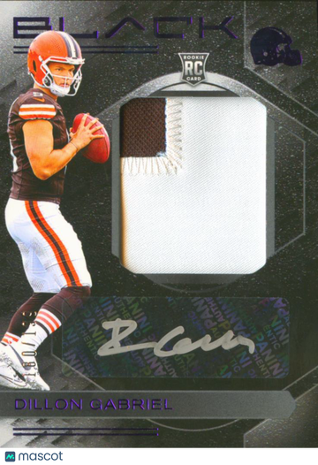 Dillon Gabriel 2025 Panini Black Football Patch RC Authentic Memorabilia Auto Cleveland Browns