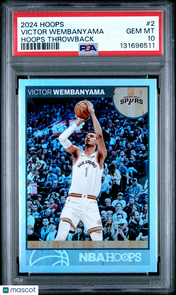 2024 Panini NBA Hoops Hoops Throwback Victor Wembanyama #2 PSA 10
