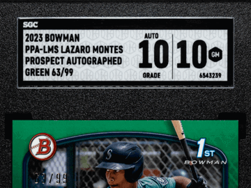2023 Bowman Lazaro Montes #PPA-LMS Pros. Autograph Green SGC 10 Auto 10