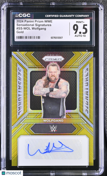 2024 Panini Prizm WWE Wolfgang #SS-WOL Gold Sensational Signatures CGC 9.5 Auto 10