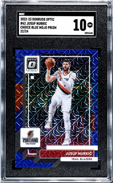 2022-23 Panini Donruss Optic Choice Blue Mojo Prizm Jusuf Nurkic #62 /24 SGC 10