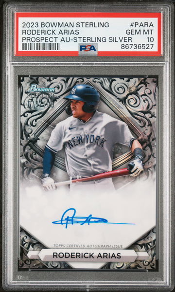 2023 Bowman Sterling Sterling Silver Roderick Arias #PA-RA Auto PSA 10