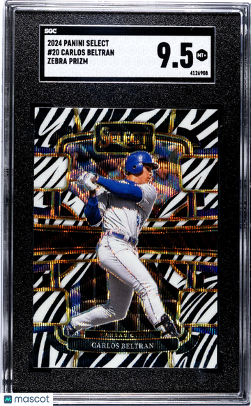 2024 Panini Select Carlos Beltran #20 Zebra Prizm SGC 9.5