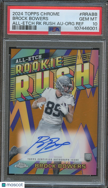 2024 Topps Chrome Brock Bowers #RRABB Orange Rookie PSA 10 Topps