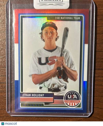 2023 Panini Stars & Stripes USA Baseball - Red, White, & Blue Ethan Holliday #30