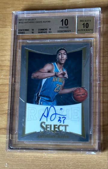 2012-13 Select #152 Anthony Davis Rookie RC Auto BGS 10 10 Pristine Pop 1!!