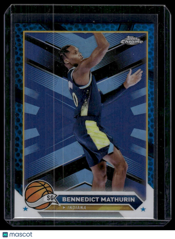 2023-24 Topps Chrome Bennedict Mathurin #76 Blue Basketball Refractors