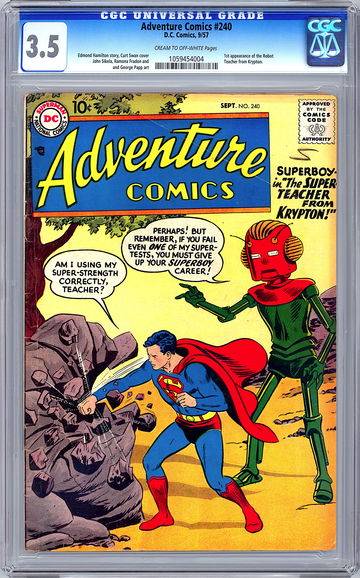 ADVENTURE COMICS #240 CGC 3.5 CURT SWAN CVR RAMONA FRADON ART SUPERBOY 1957