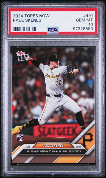 2024 TOPPS NOW MLB PAUL SKENES #491 RC ROOKIE PSA 10