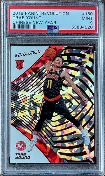 2018 TRAE YOUNG Panini Revolution CHINESE NEW YEAR PSA 9 Rookie RC #150
