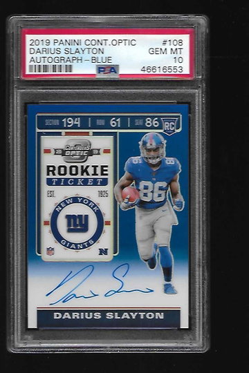 2019 Optic Contenders Darius Slayton Auto Blue