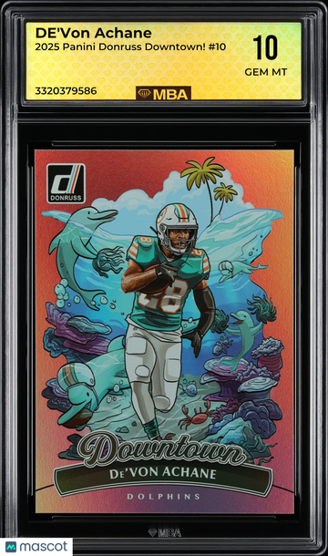 2025 Panini Donruss Downtown! DE'Von Achane #10 MBA 10