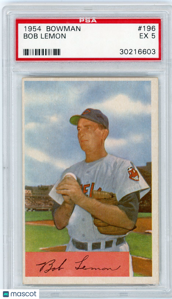 1954 Bowman Bob Lemon #196 PSA 5