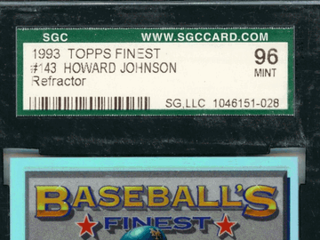 Graded 1993 Topps Finest Howard Johnson New York Mets #143 Refractor SGC 9 Baseball Trading Card