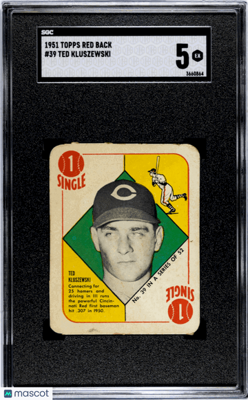 1951 Topps Red Back Ted Kluszewski #39 SGC 5