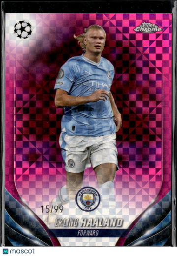 2023 Topps Chrome UEFA Club Competitions Erling Haaland #39 Pink X-Fractor /99