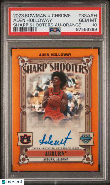 2023 Bowman University Chrome Sharp Shooters Autographs Aden Holloway #SSAAH Org Ref PSA 10
