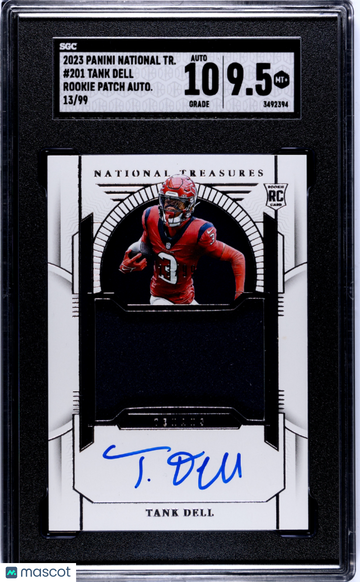 2023 Panini National Treasures Tank Dell #201 Rookie Patch Autograph SGC 9.5 Auto 10