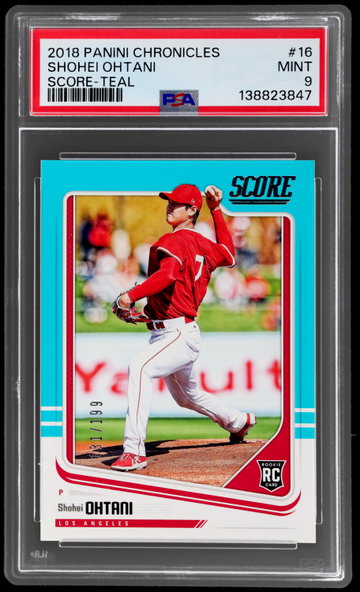 2018 Panini Chronicles Shohei Ohtani Score Teal PSA 9 RC