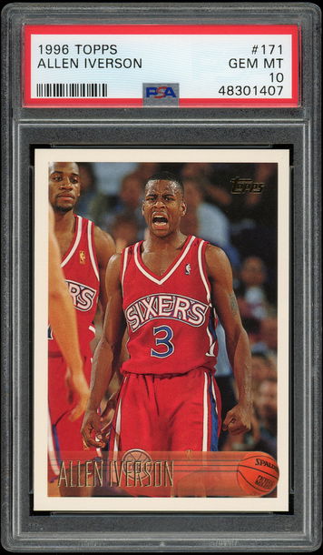 1996 Topps #171 Allen Iverson RC PSA 10