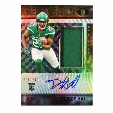 2022 Panini Illusions 117 Breece Hall First Impressions Rookie /249 New York Jets Auto