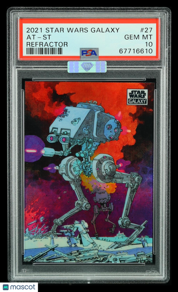 2021 Topps Chrome Star Wars Galaxy At-St #27 Refractor MBA 10