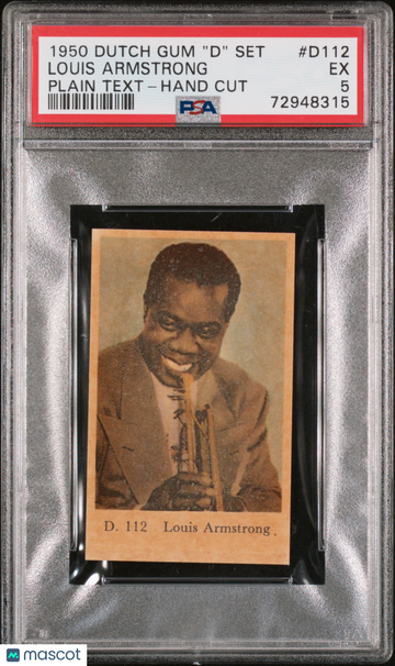 1950-60 Dutch Gum Cards "d" Set-Plain Text Louis Armstrong #D112 PSA 5
