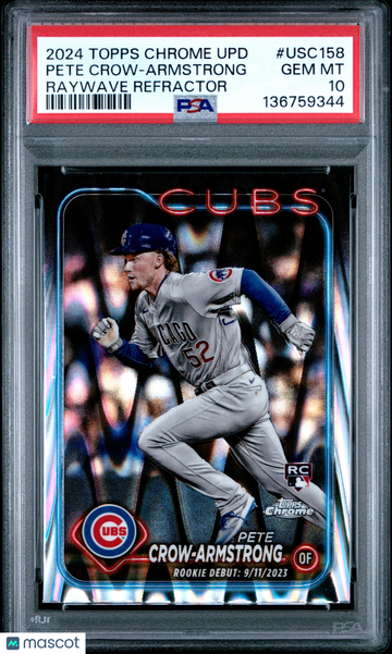 2024 Topps Chrome Update Pete Crow-Armstrong #USC158 Raywave Refractor PSA 10