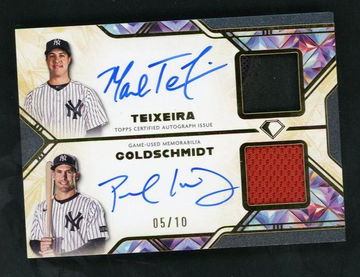 2025 Topps Diamond Icons PPDAR-TG Mark Teixeira and Paul Goldschmidt Preeminent Pieces Relic Card /10 VG New York Yankees Auto