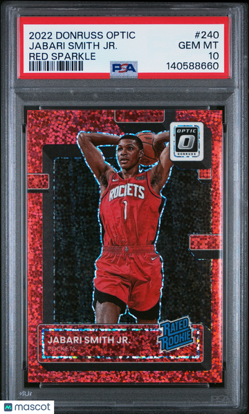2022 Panini Donruss Optic Jabari Smith JR. #240 Red Sparkle PSA 10