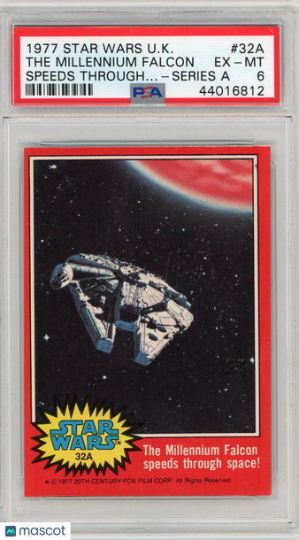 1977 Star Wars U.K. Series A The Millennium Falcon Speeds Through.. . #32A PSA 6