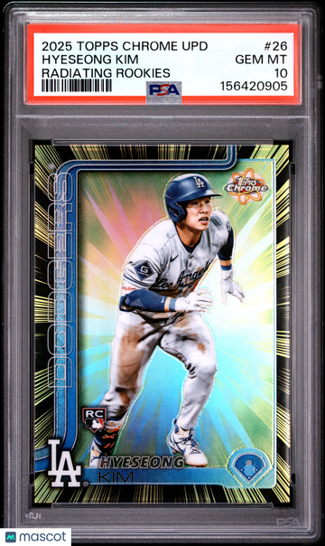 2025 Topps Chrome Update Radiating Rookies Hyeseong Kim #26 PSA 10