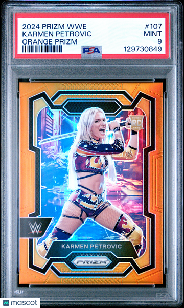 2024 Panini Prizm WWE Karmen Petrovic #107 Orange PSA 9