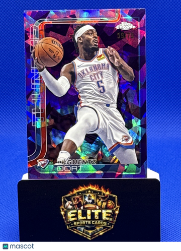 2025-26 Topps Chrome Sapphire Edition Luguentz Dort #177 Purple Sapphire SN