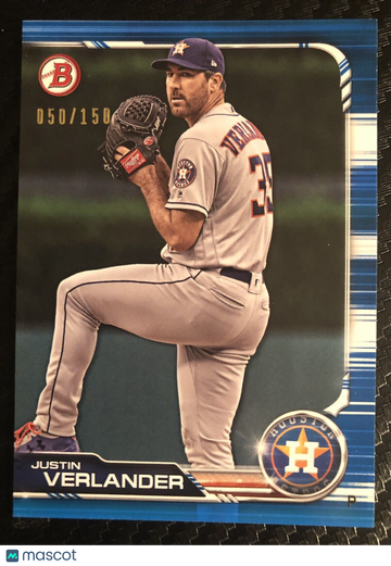 Justin Verlander 2019 Bowman #64 Blue Parallel #50/150 Houston Astros FREE S&H ⚾
