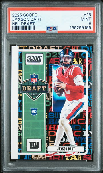 2025 Score NFL Draft Jaxson Dart #18 PSA 9