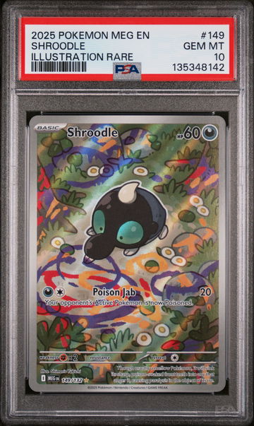 2025 Pokemon Mega Evolution Illustration Rare Shroodle #149 PSA 10