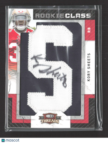 2009 Donruss Threads Rookie Class Kory Sheets #229 /390 Rookie Class Jersey Patch