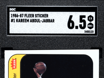 1986 Fleer Sticker Kareem Abdul-Jabbar #1 SGC 6.5