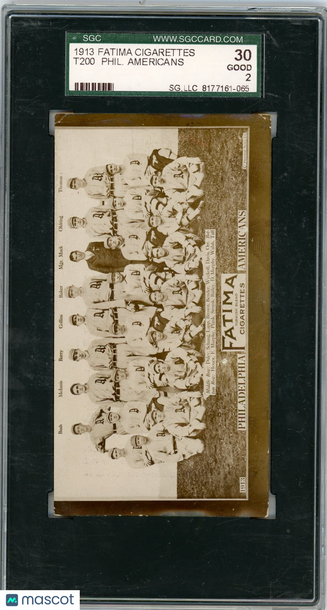 1913 Fatima Cigarettes T200 Phil. Americans SGC 2
