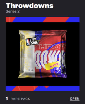 NBA Top Shot Series 2 Rare Throwdown pack